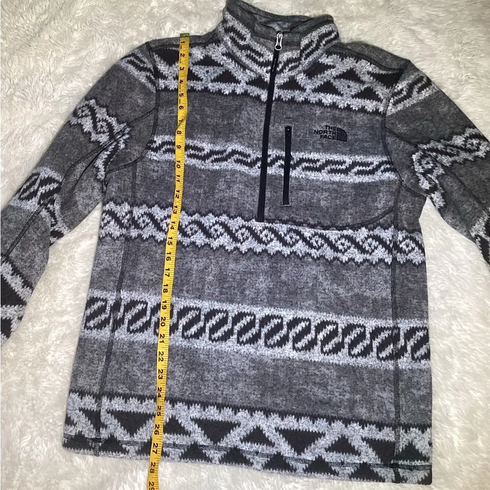 The North Face Aztec Men's Sweater 1/4 Zip Gray Fleece Southwest Jacket Medium